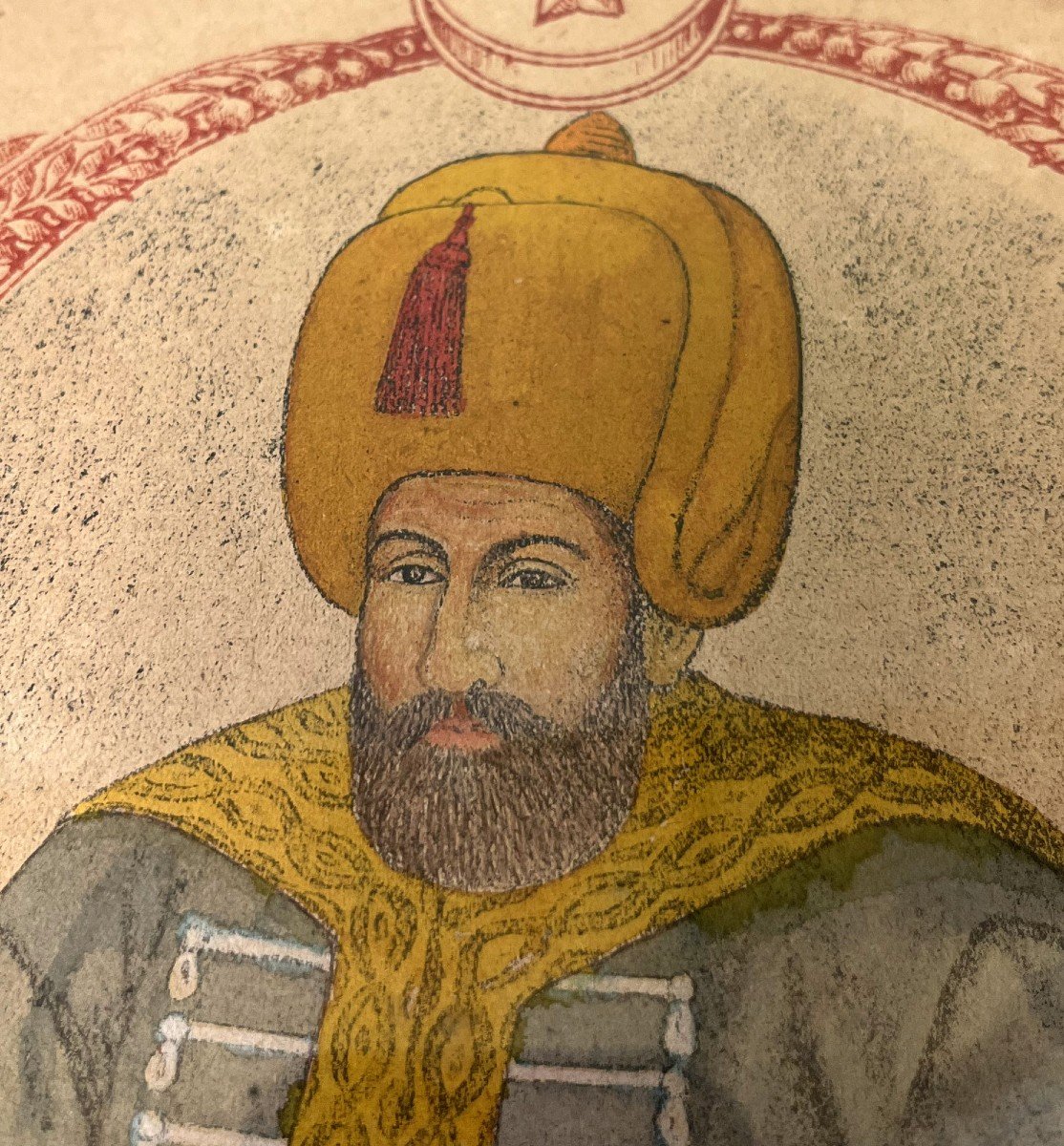 Ancien Portrait Du Sultan Ottoman Turc De Selim Ii-photo-2