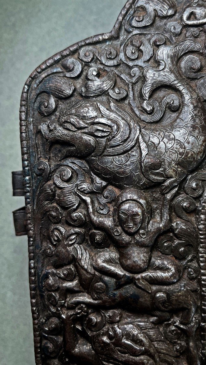 Gau Tibétain Antique Etui Amulette Rituel Bouddhique Padmasambhava Gourou Rinpoché Tsa Tsa-photo-3