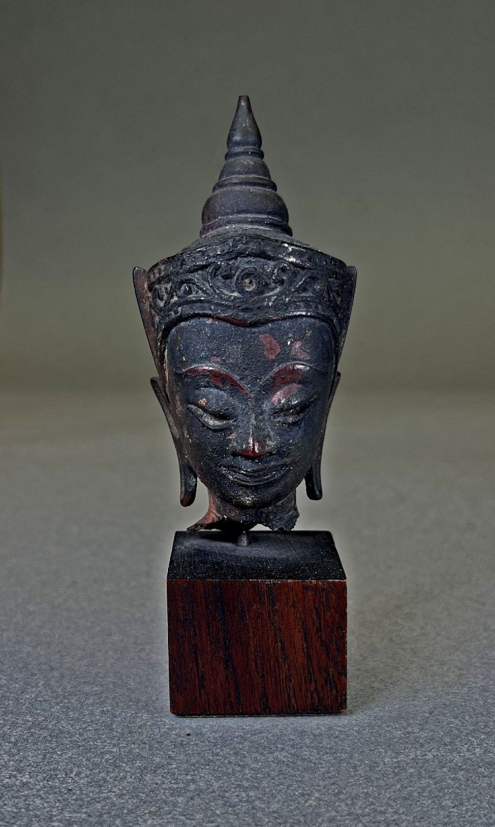 Thailand - Antique Crowned Buddha Head, Ayutthaya Period 17th Century