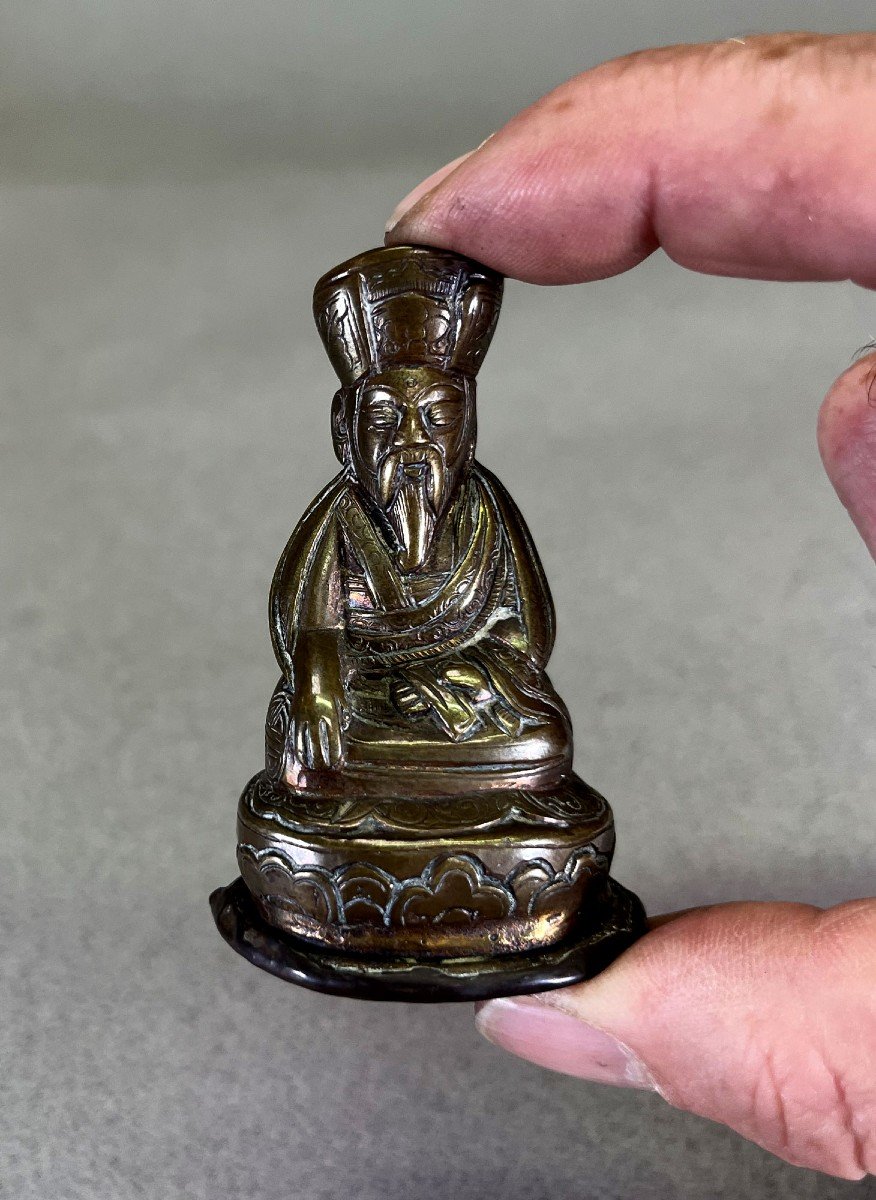 Rare Bhutanese Bronze Lama Shabdrung Ngagwang Namgyal Tibet Drugpa Kagyu Buddhist -photo-2