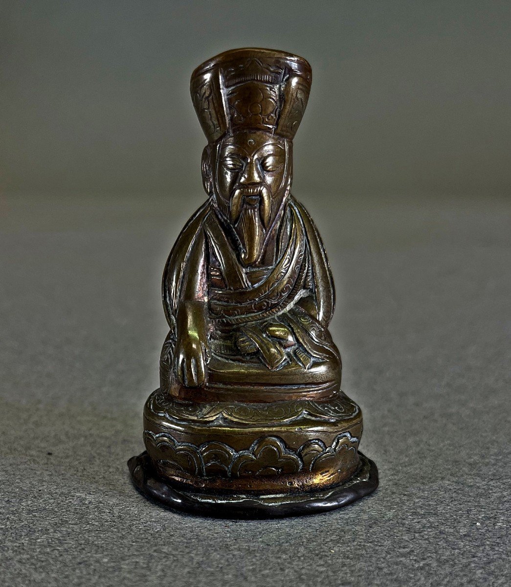 Rare Bhutanese Bronze Lama Shabdrung Ngagwang Namgyal Tibet Drugpa Kagyu Buddhist 