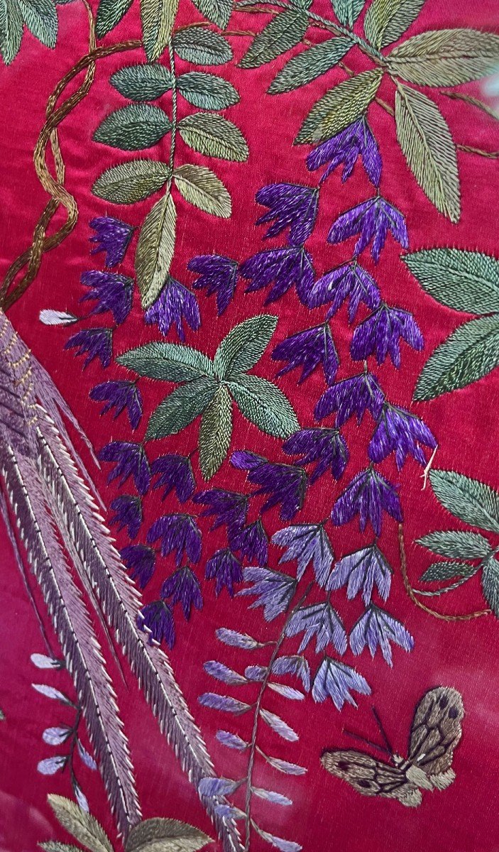 Pair Vietnamese Silk Embroidery Nguyen Dynasty-photo-4