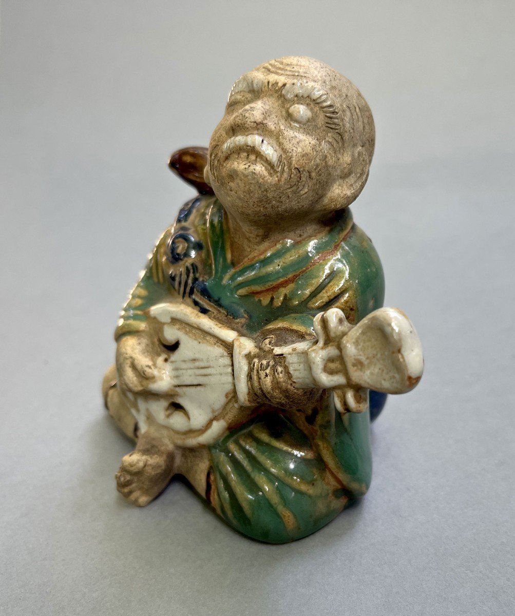 Bien Hoa Guitarist Figurine Vietnamese Ceramic Seal Mark-photo-4