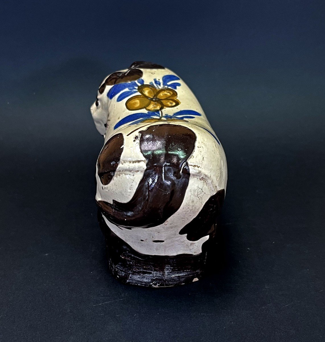 Oreiller En Forme De Chat En Poterie De Style Cizhou Chinois Antique Avec Design Floral-photo-3