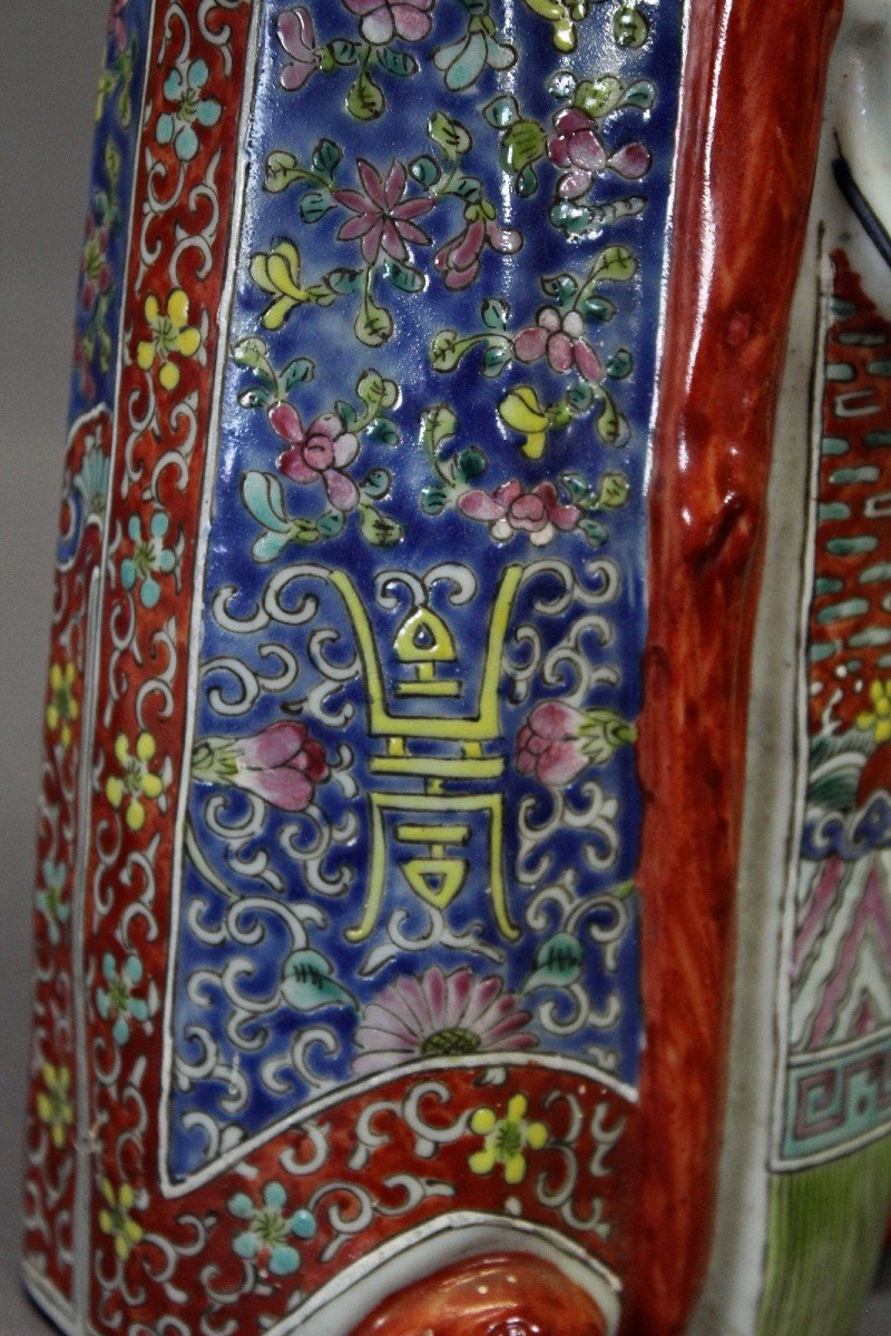 Grande Porcelaine Chinoise Antique Shou Lao Dieu De La Longévité Marque De Sceau Du Fabricant-photo-3