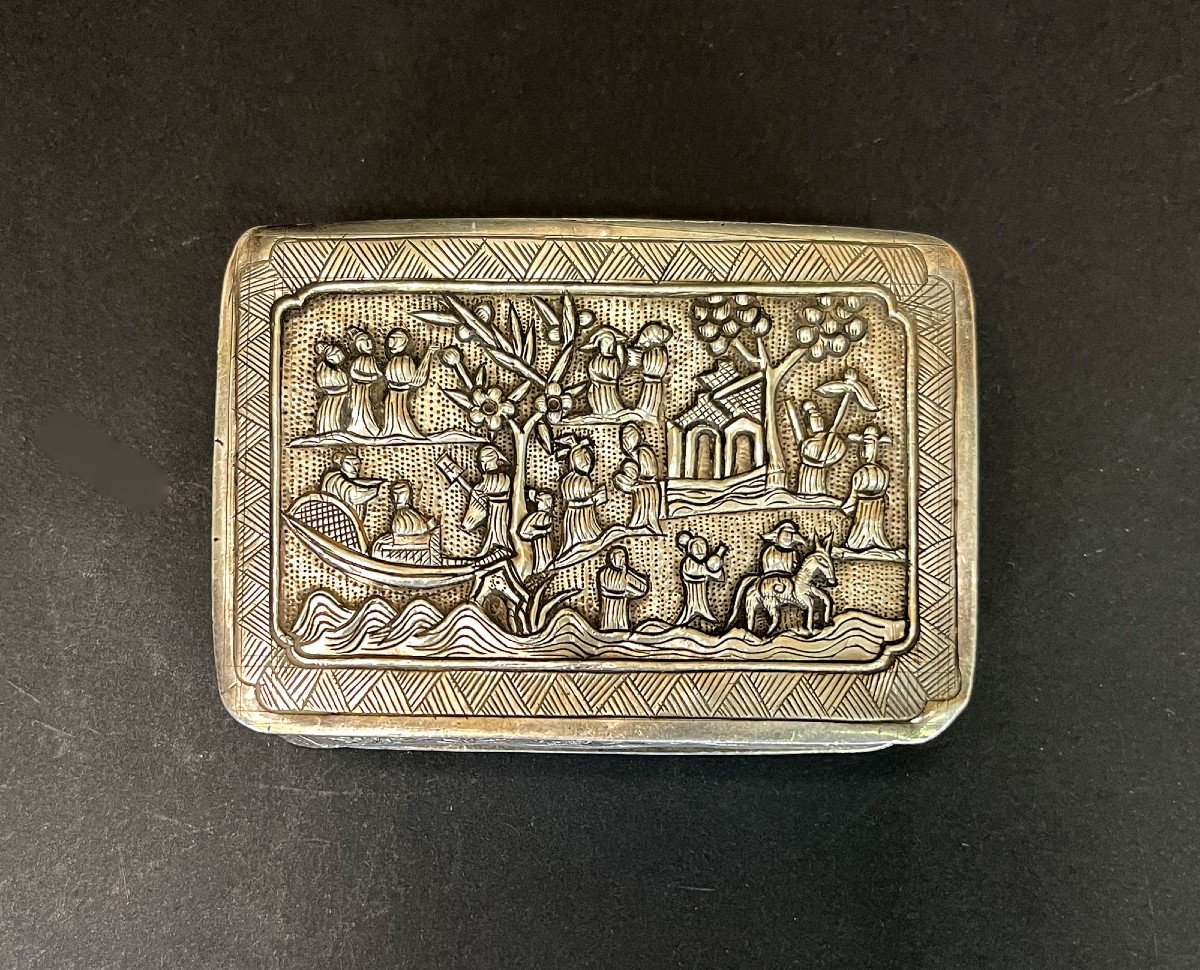 Early Antique Chinese Export Silver Box-photo-2