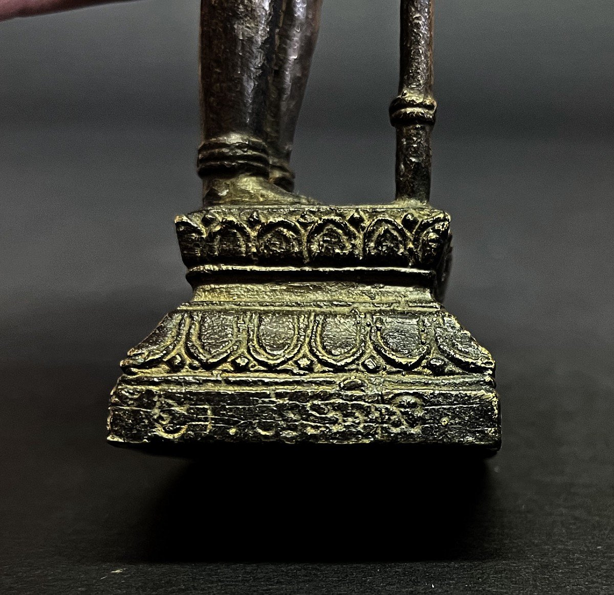 Antique Khmer Bronze Ancient Hindu God Vishnu-photo-3