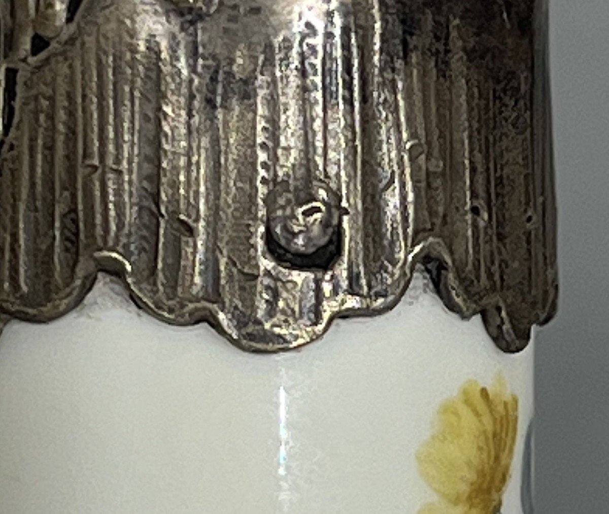 Porcelaine Ancienne De Meissen Montures En Argent Poinçonnées 18ème Siècle-photo-5