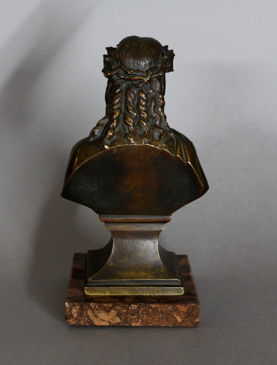 French Bronze Bust Jesus The Man Of Sorrows (christ Crowned With Thorns) 19th Century-photo-3