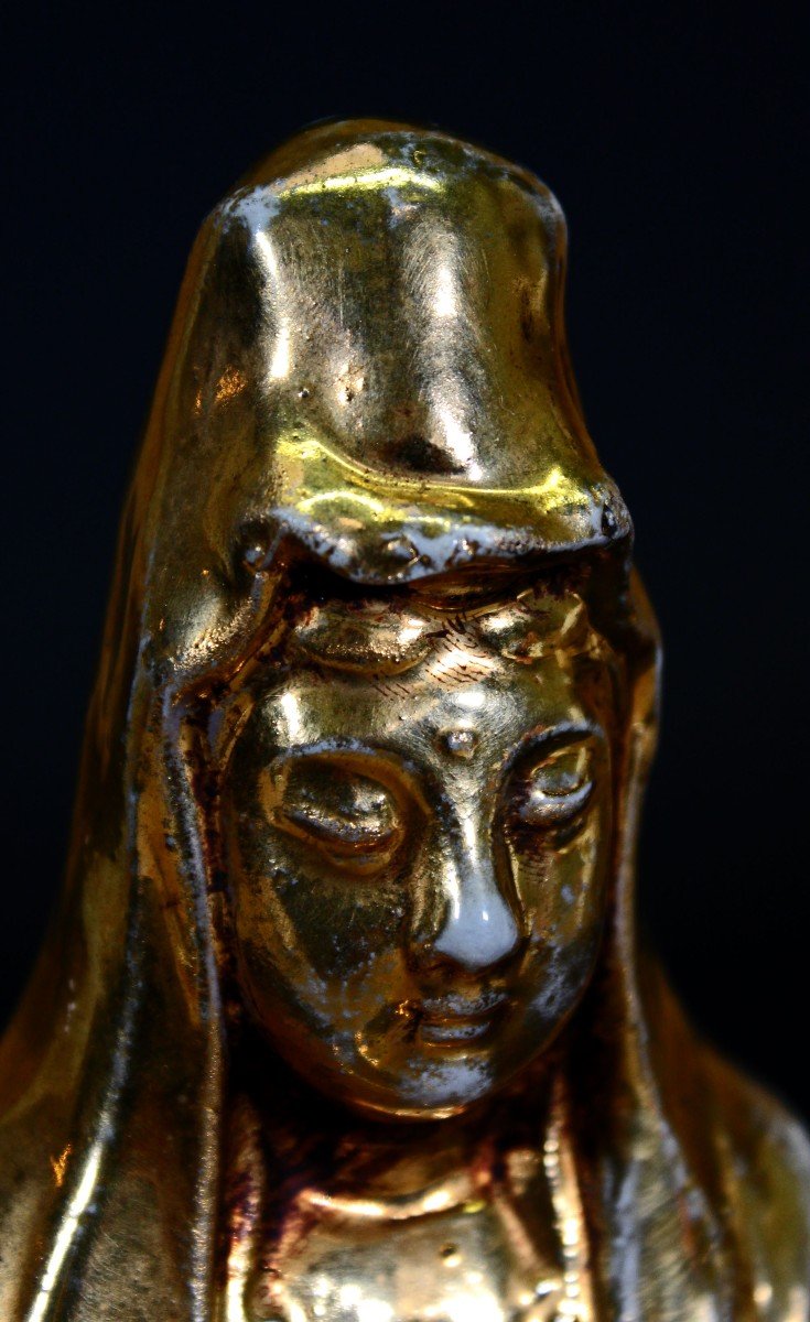 Porcelaine Japonaise Ancienne Kannon, Déesse De La Miséricorde Bouddhiste-photo-1
