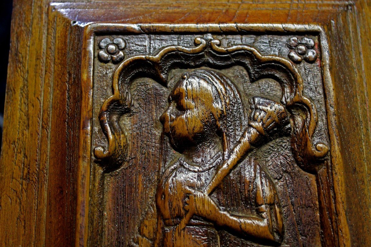 5 Indian Carved Wood Panels God And Goddess Hindu Temple 17th Century-photo-3