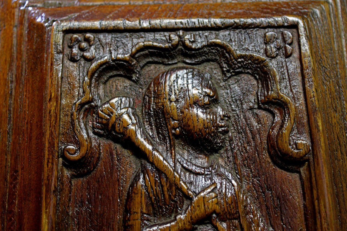 5 Indian Carved Wood Panels God And Goddess Hindu Temple 17th Century-photo-4