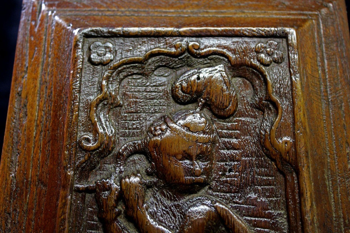 5 Indian Carved Wood Panels God And Goddess Hindu Temple 17th Century-photo-5