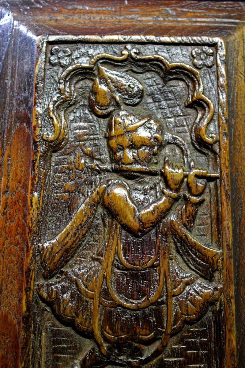 5 Indian Carved Wood Panels God And Goddess Hindu Temple 17th Century-photo-7