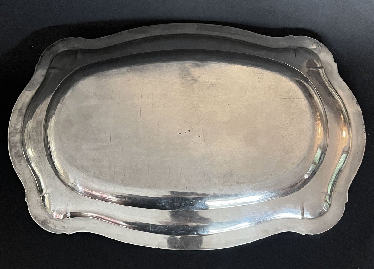 Puiforcat : Large Louis XV Style Sterling Silver Oval Serving Platter / Tray-photo-4