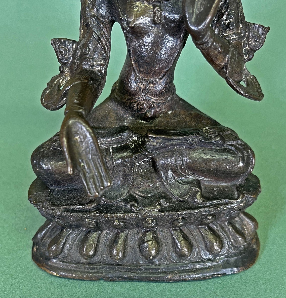 Bronze Antique Sino-tibétain Tara Ming C17ème - Bouddha Bouddhiste Tibet Chinois-photo-2