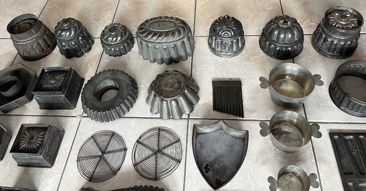 Lot 50 Antique Moulds Interior Design Restaurant Kitchen Chocolate Cake Biscuit Pastry-photo-5