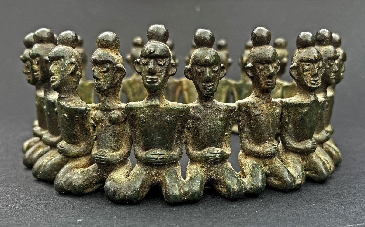Bronze Tribal Circle Of Friends  Papua New Guinea Asmat.-photo-3