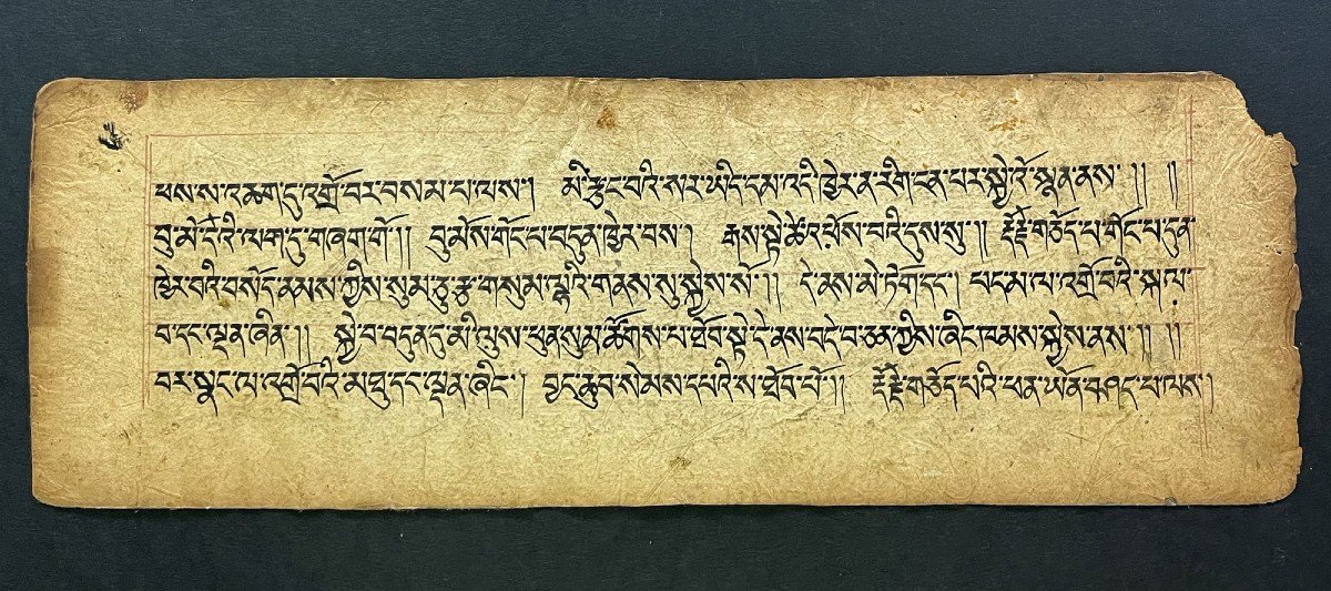 Ancient Tibetan Manuscript Beneficial Qualities Of The Diamond Sutra-photo-1