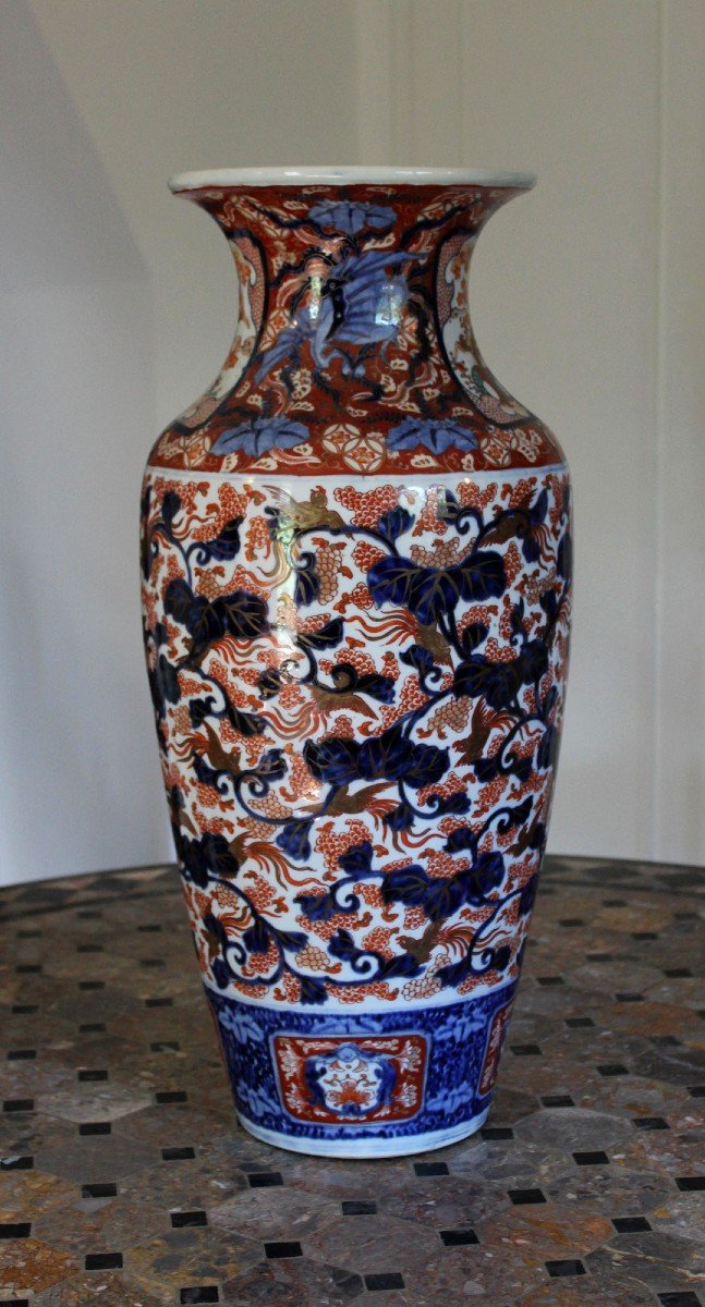 Grand Vase Antique Japonais En Porcelaine Imari 62cm Design d'Intérieur-photo-3
