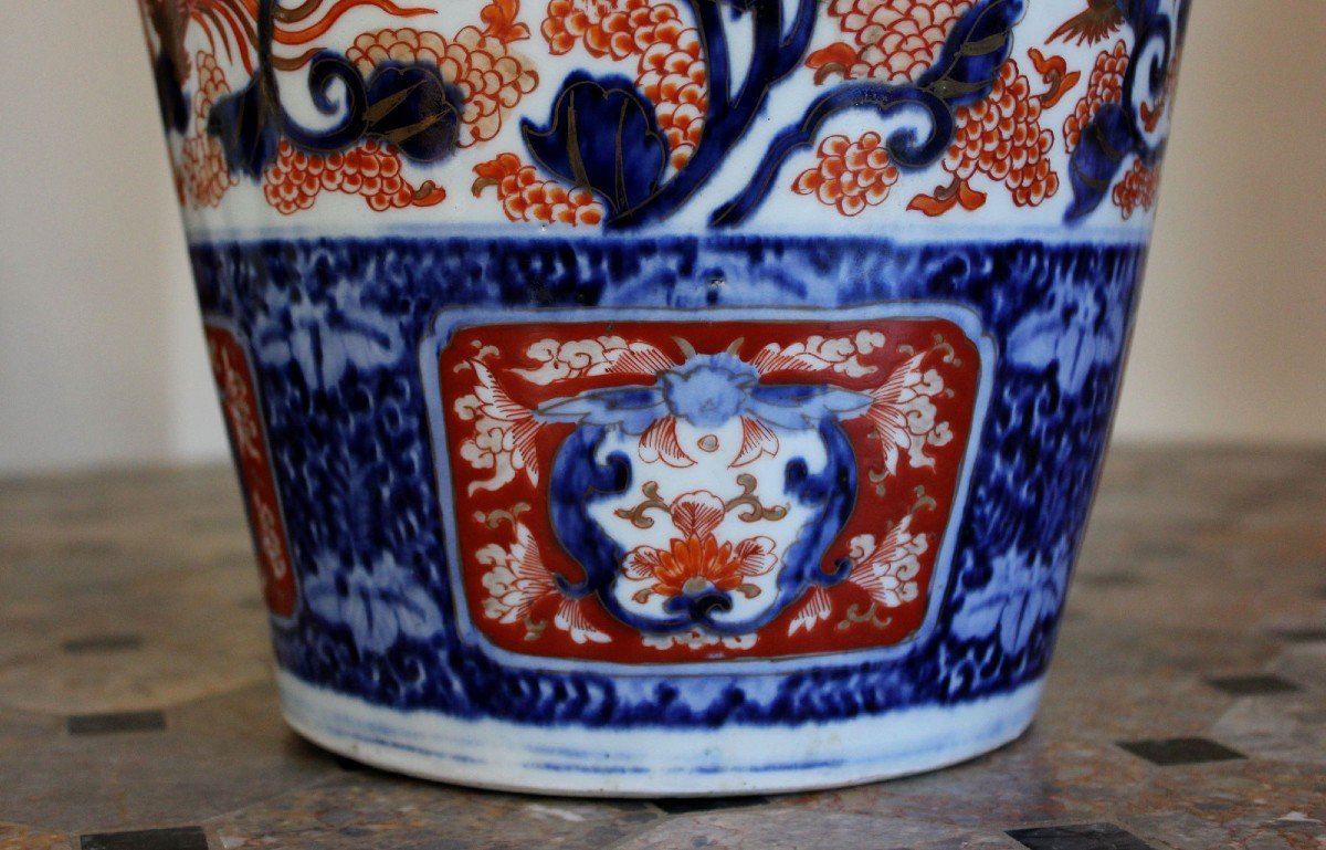 Grand Vase Antique Japonais En Porcelaine Imari 62cm Design d'Intérieur-photo-4