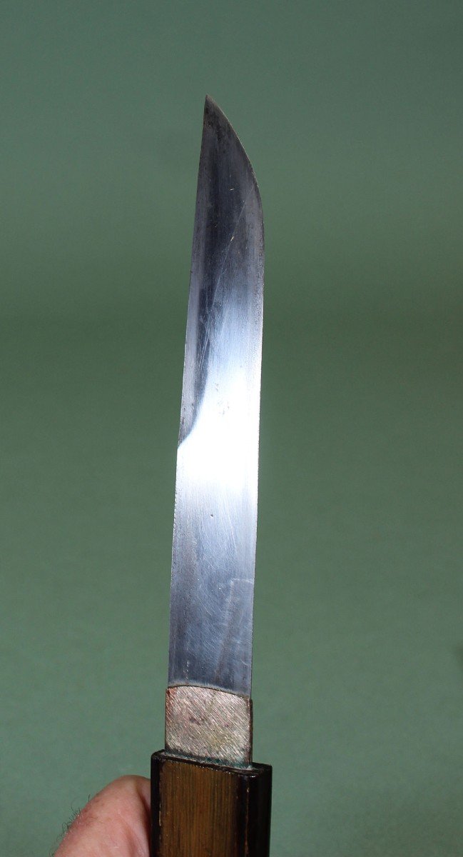 Dague japonaise ancienne Tanto cachée déguisée en éventail  Meji Periode.-photo-1
