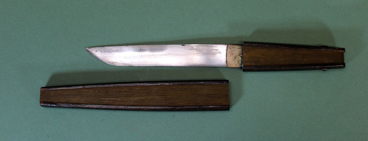 Dague japonaise ancienne Tanto cachée déguisée en éventail  Meji Periode.