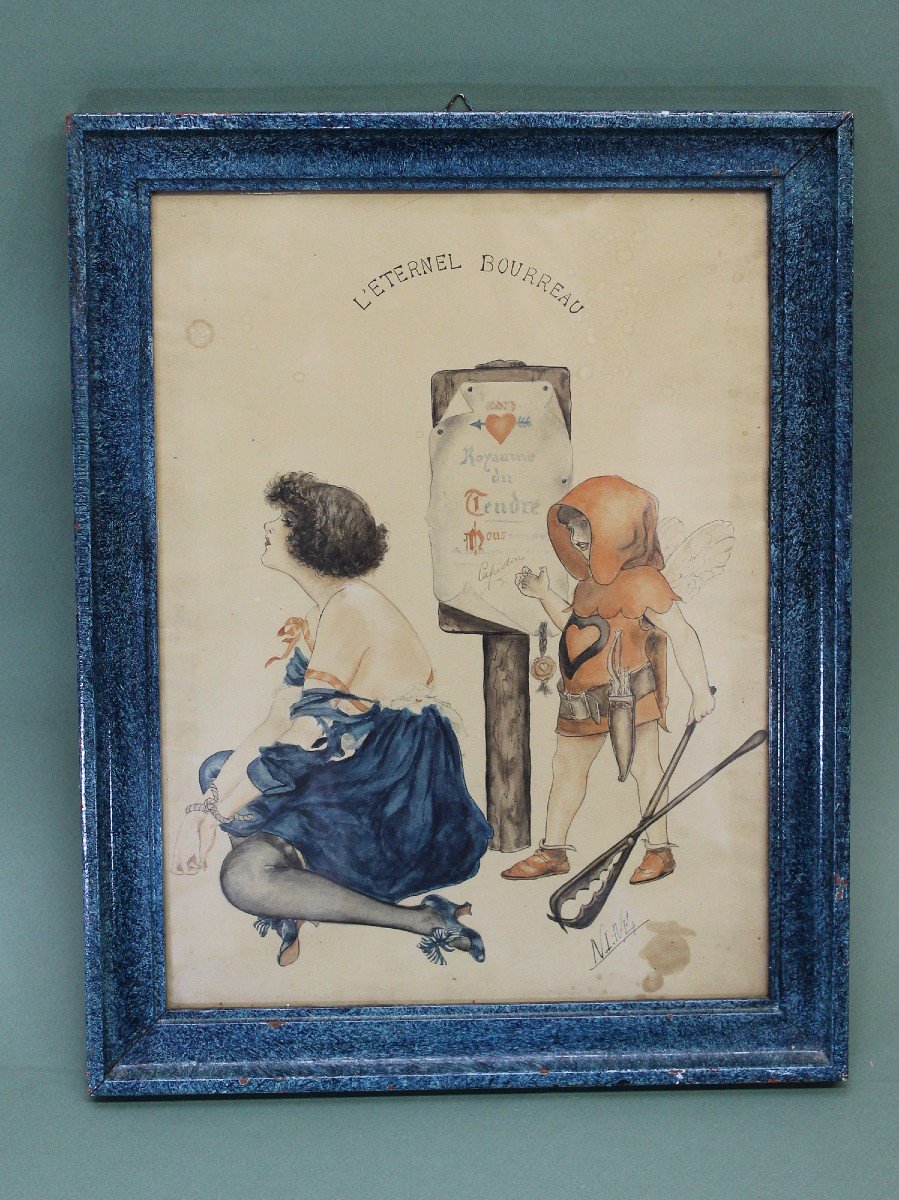 Proantic Romantic Art Deco Painting The Eternal Executioner Bondage C