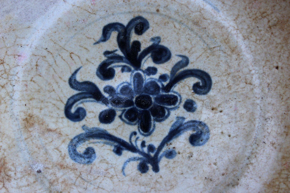 Antique Vietnamese Blue And White Porcelain Dish 15th Century-photo-2