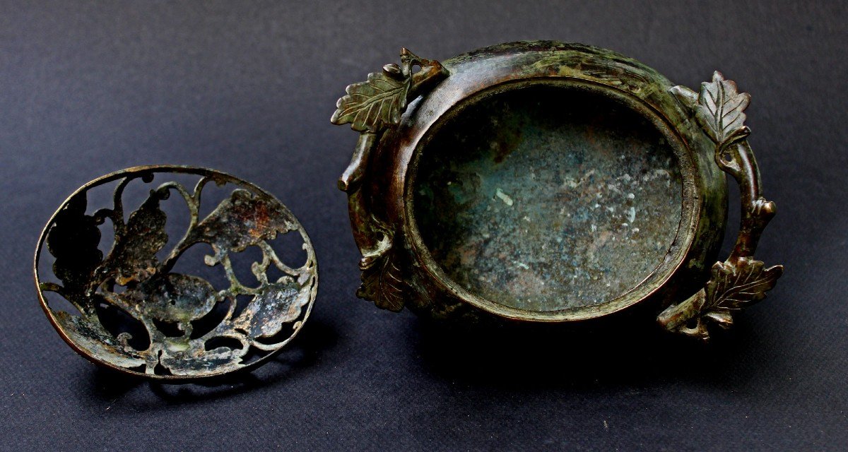 Brûle Parfum Antique Chinois En Bronze Chine XIXéme.-photo-6