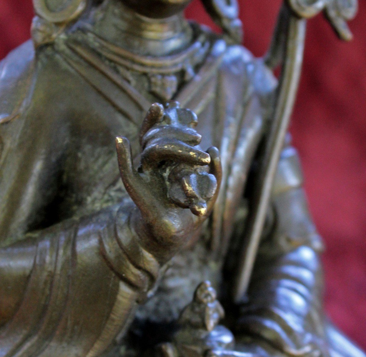 Padmasambhava Guru Rinpoché Bronze Tibétain Antique.  Tibet. Bouddhiste. Bouddha.-photo-2
