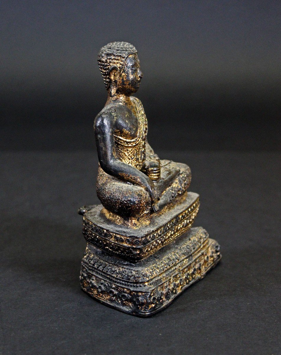 Nice Buddha Early Thai Rattanakosin Period Gilt Bronze Thailand -photo-2