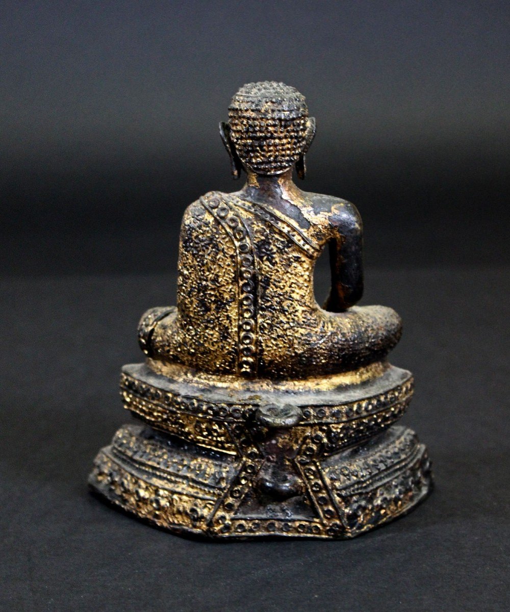 Nice Buddha Early Thai Rattanakosin Period Gilt Bronze Thailand -photo-3