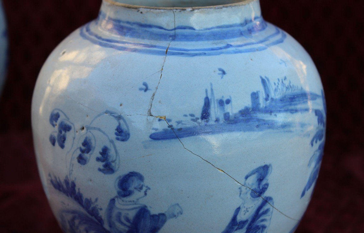 3 Vases En Faïence Italienne De Savona XVIIe / XVIIIe Siècle-photo-3