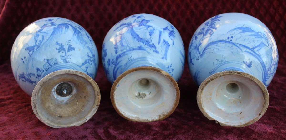 3 Vases En Faïence Italienne De Savona XVIIe / XVIIIe Siècle-photo-4