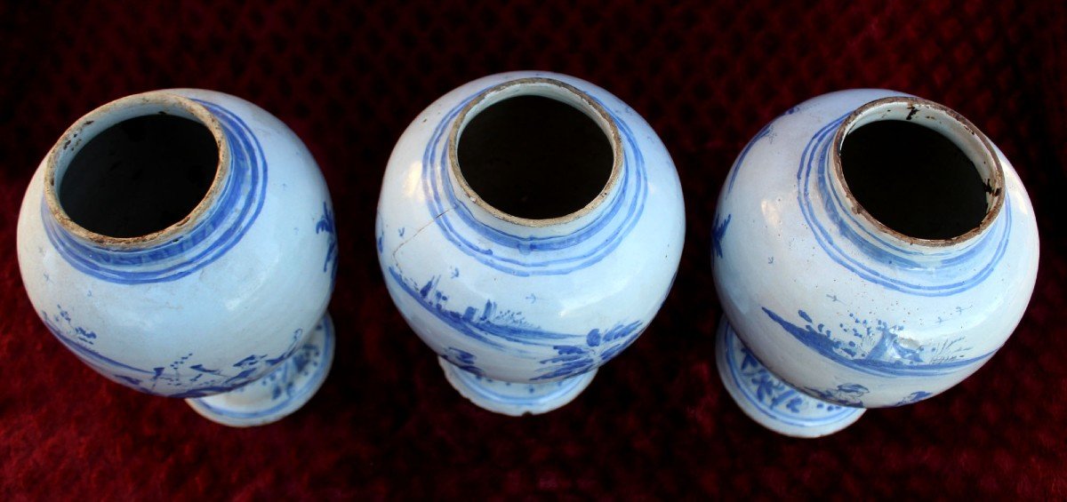 3 Vases En Faïence Italienne De Savona XVIIe / XVIIIe Siècle-photo-6