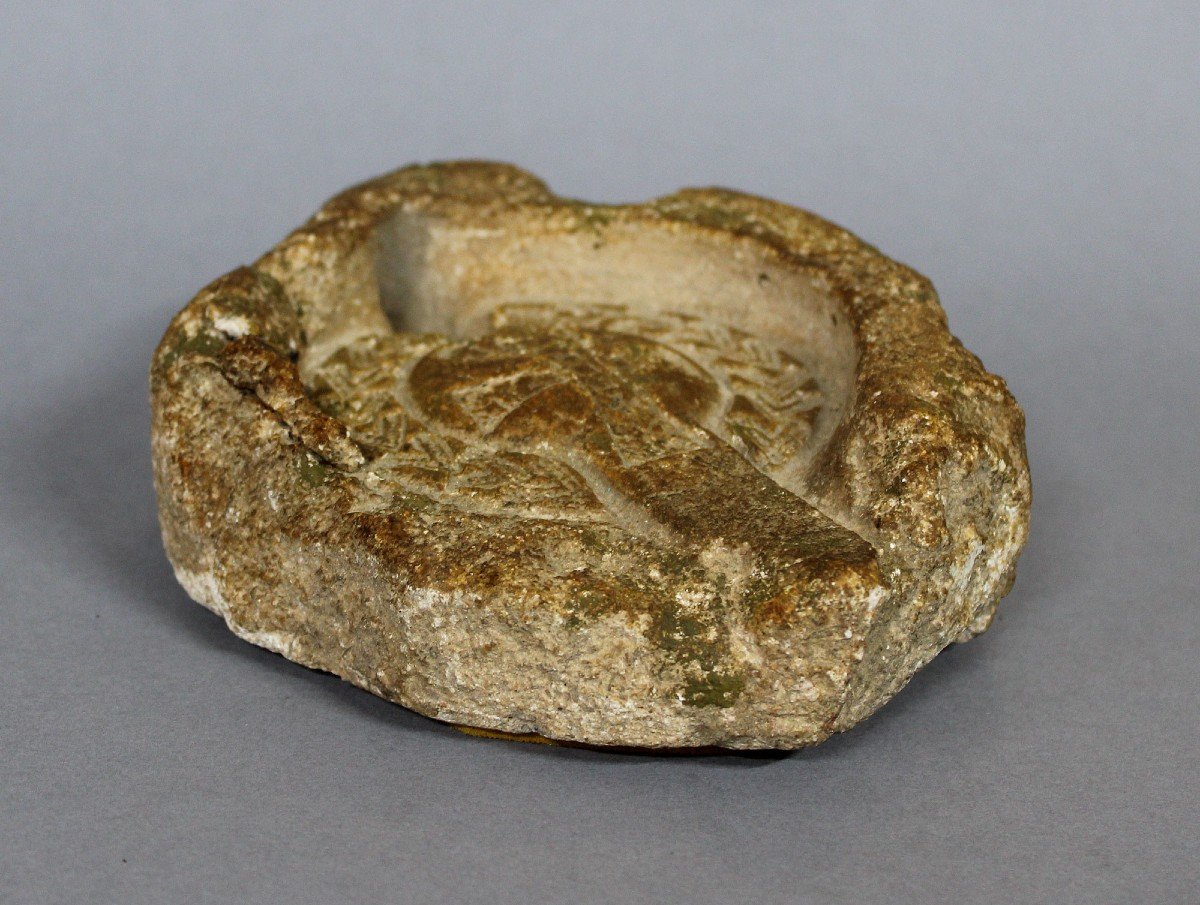 Moule à Lampe à Huile En Pierre Rare, époque Paléochrétienne, Byzantine / Romaine, Ve Siècle-photo-2