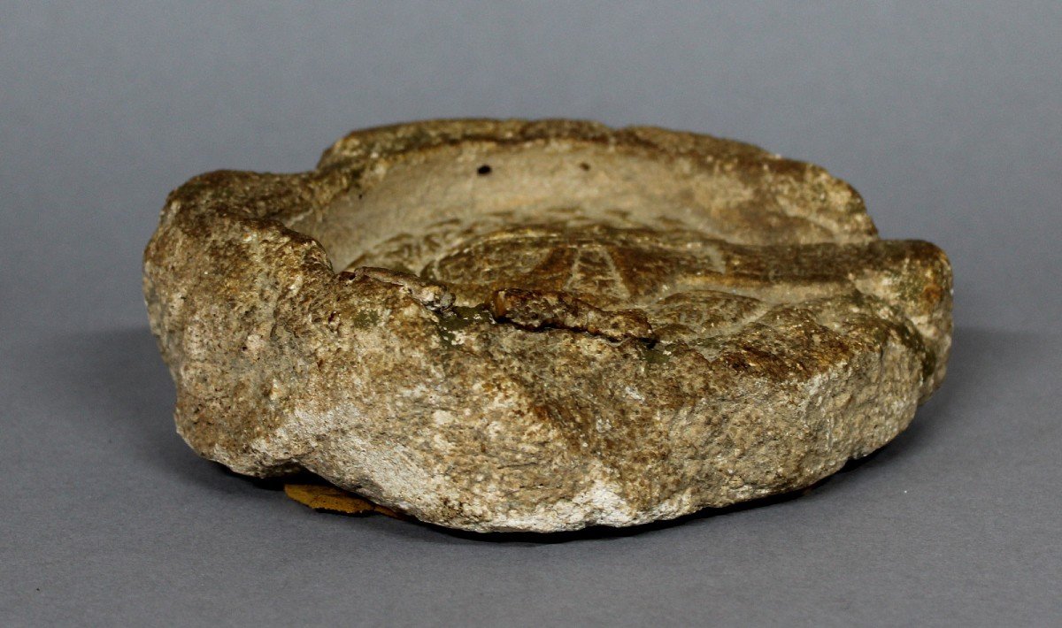 Moule à Lampe à Huile En Pierre Rare, époque Paléochrétienne, Byzantine / Romaine, Ve Siècle-photo-1