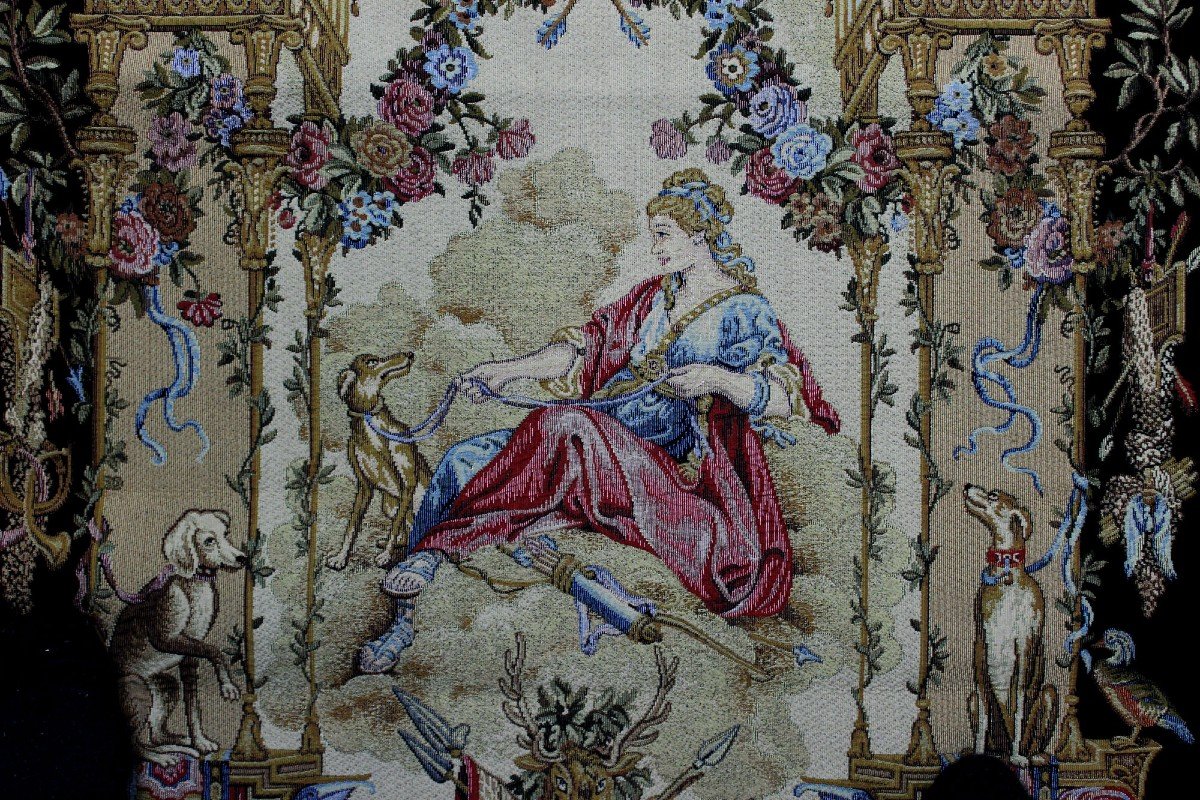 Gobelins Tapestry Diana Roman Goddess Of Hunting, Fauna, Childbirth And The Moon-photo-3