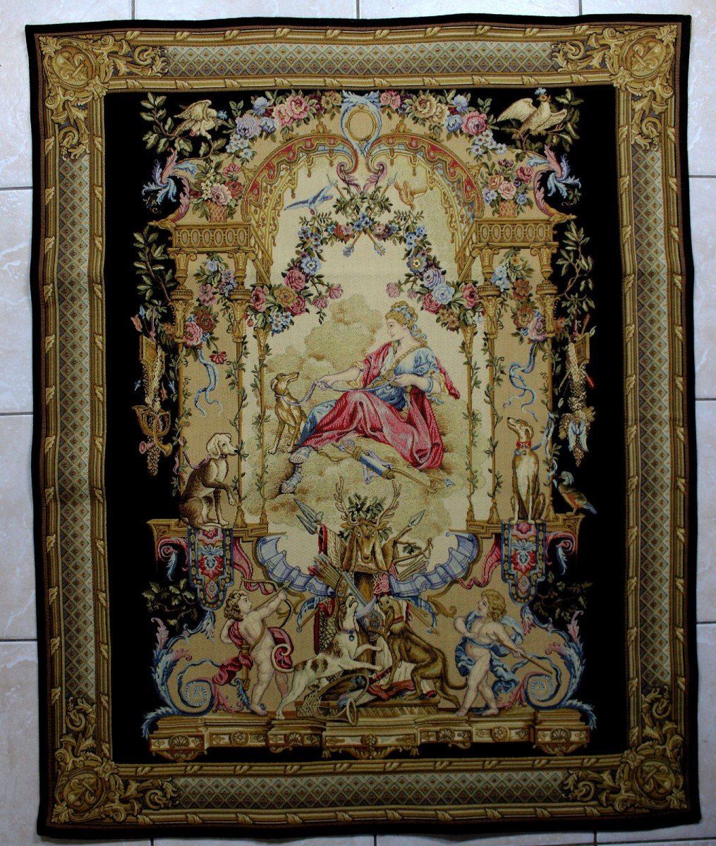 Gobelins Tapestry Diana Roman Goddess Of Hunting, Fauna, Childbirth And The Moon
