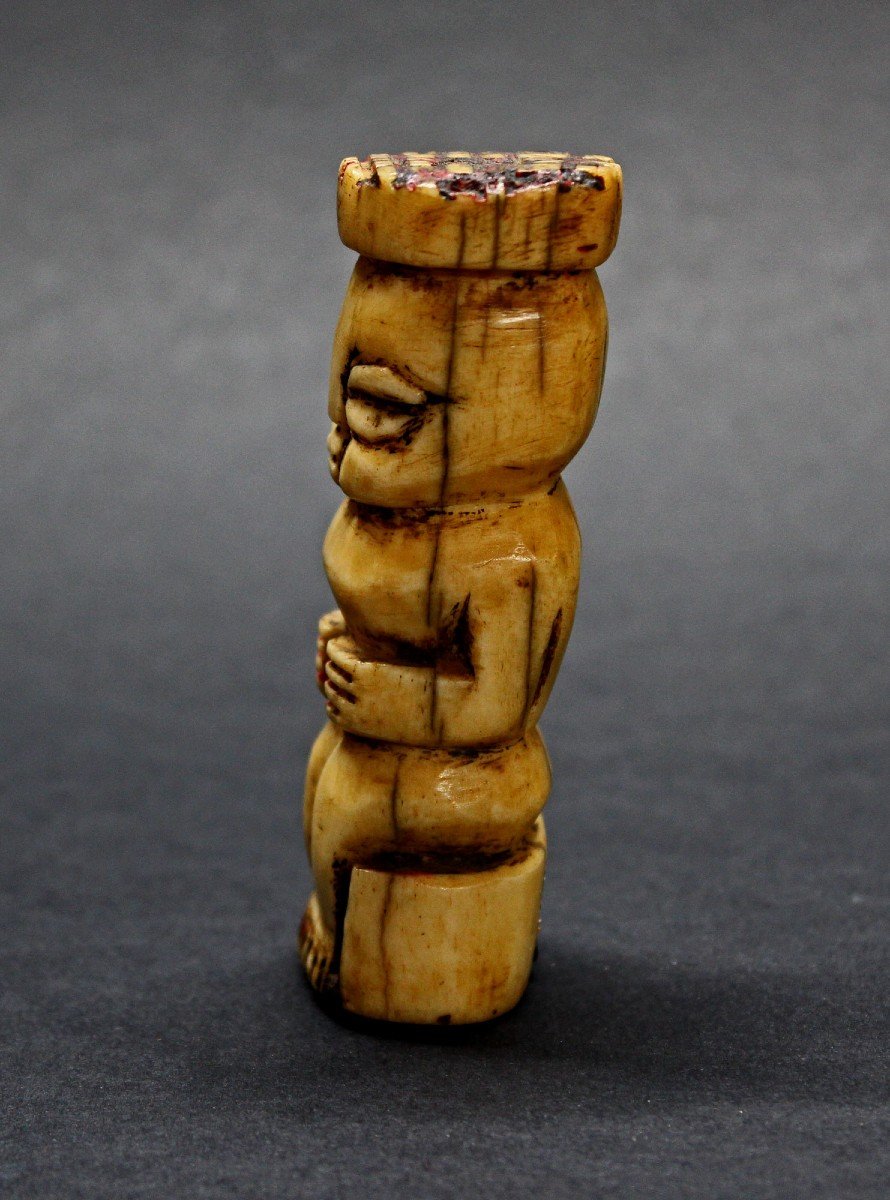 Tampon Sceau Ancien Lega En Ivoire Du Congo Art tribal africain-photo-2