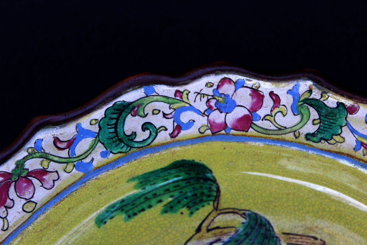 Chinese Ceramic Plate Playful Horse. Yixing Style, Canton Enamel-photo-3
