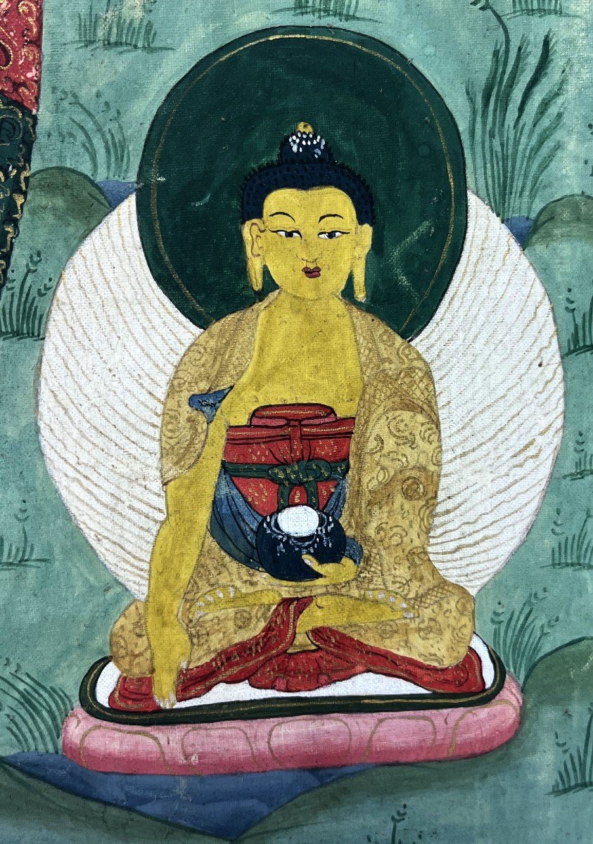 Bouddha Tibétain Antique Thangka Mahakala Bouddhiste-photo-2