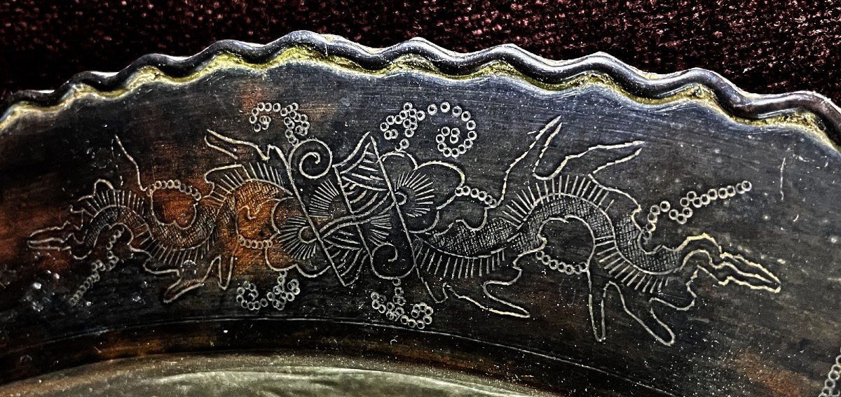Large Antique Vietnamese Bronze Bowl Longevity Auspicious Buddhist Beasts-photo-3