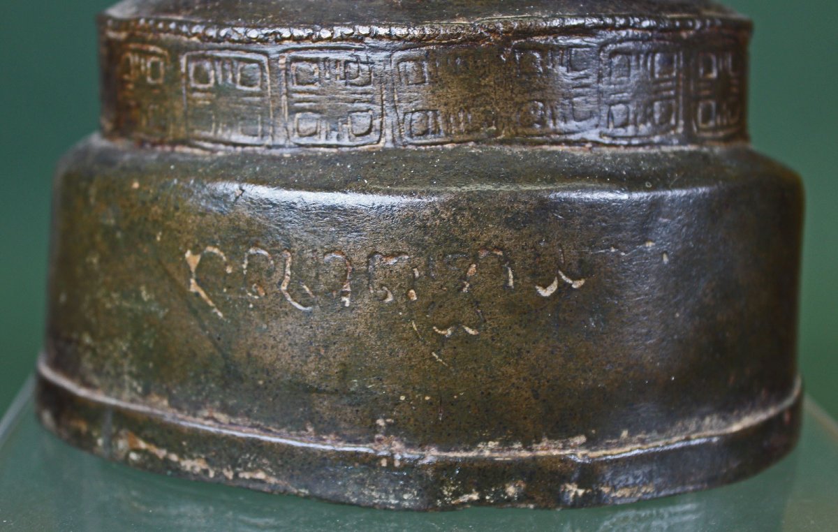 Bouddha Antique Thaïlandais En Bronze, Chiang Saen, Royaume De Lanna XVe/xvie Siècle, Inscrit -photo-2