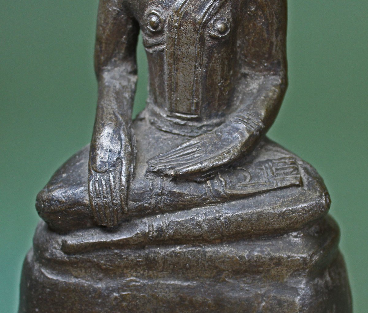 Bouddha Antique En Alliage d'Argent, Laos XVII/xviii éme-photo-2
