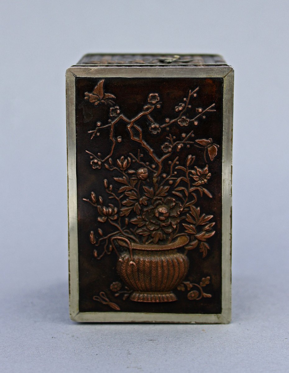 Antique Japanese Meiji Mixed Metal Trinket Box -photo-2