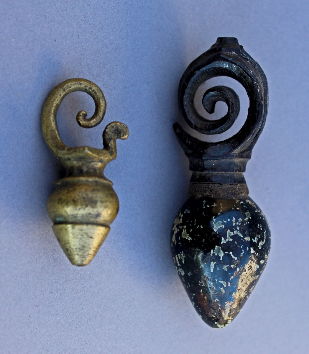 Two Dayak Ear Pendants Earings Kayan People, Borneo, Malaysia & Indonesia