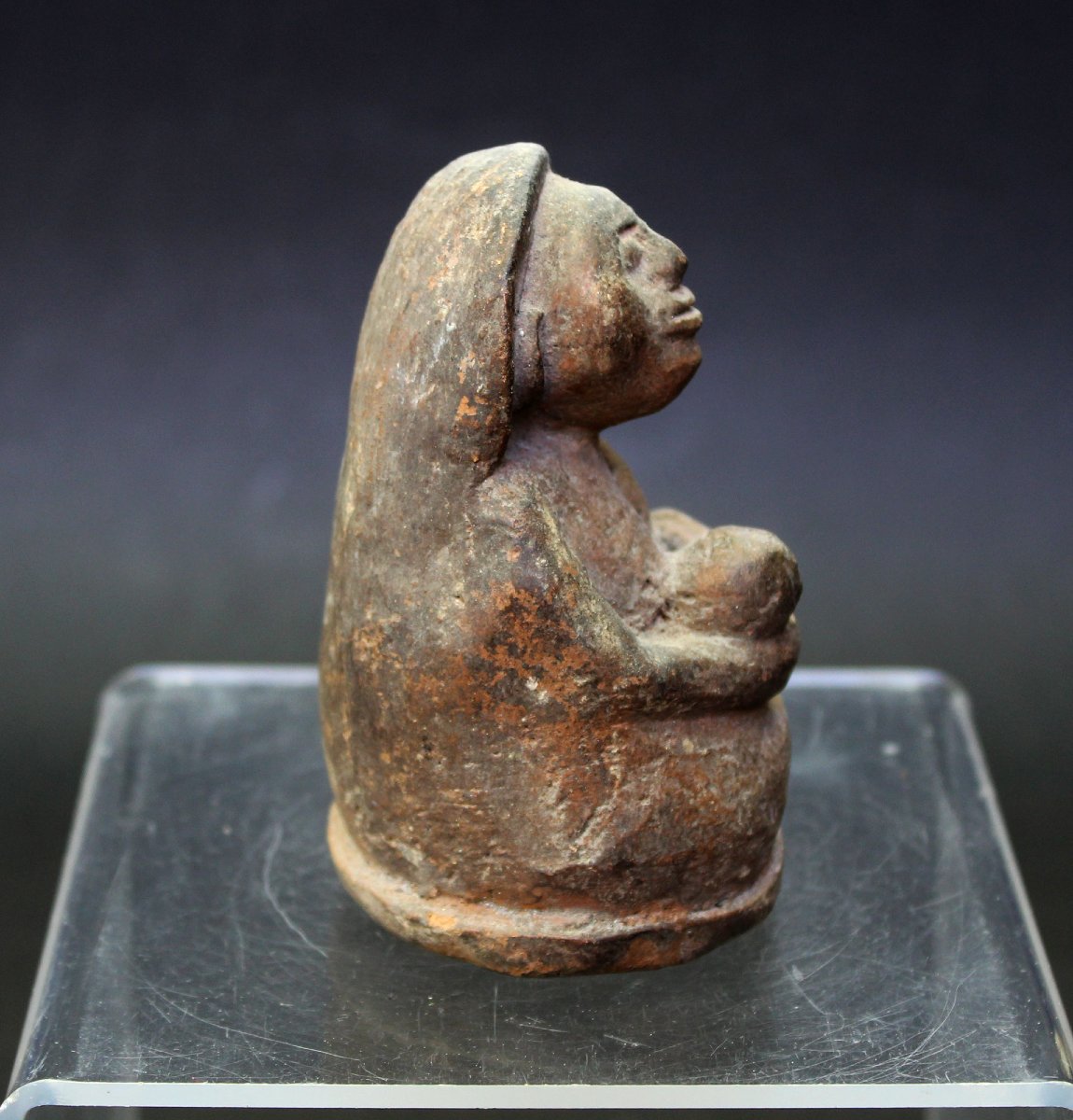 Ancienne Mère Et Enfant En Terre Cuite d'Amérique Du Sud Colonie Espagnole-photo-3