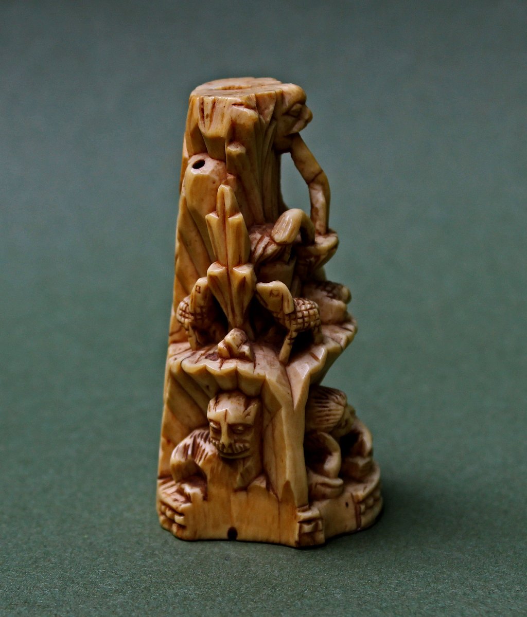 Indo-portuguese Group Of The Mount Of The Good Shepherd - Ivory - 17th/18th Century-photo-4